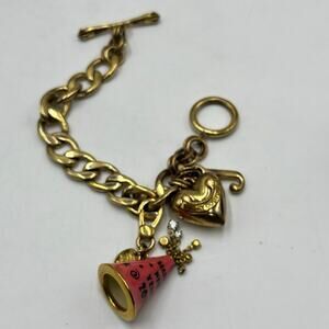 Juicy Couture 2011 Limited Edition New Year's Champagne Charm Bracelet Gold Tone